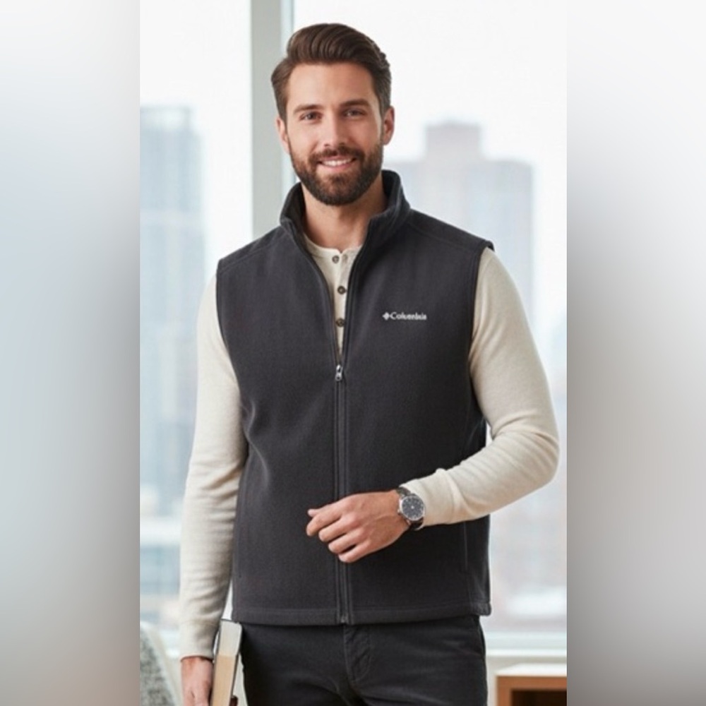 Mens Columbia Charcoal Fleece Vest SizeXL